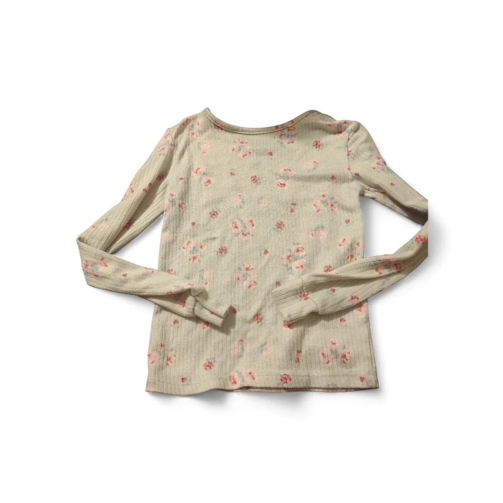 VTG Laura Girl's Ashley Ribbed Floral‎ Pajama Top 4 Classic Comfort Lightweight